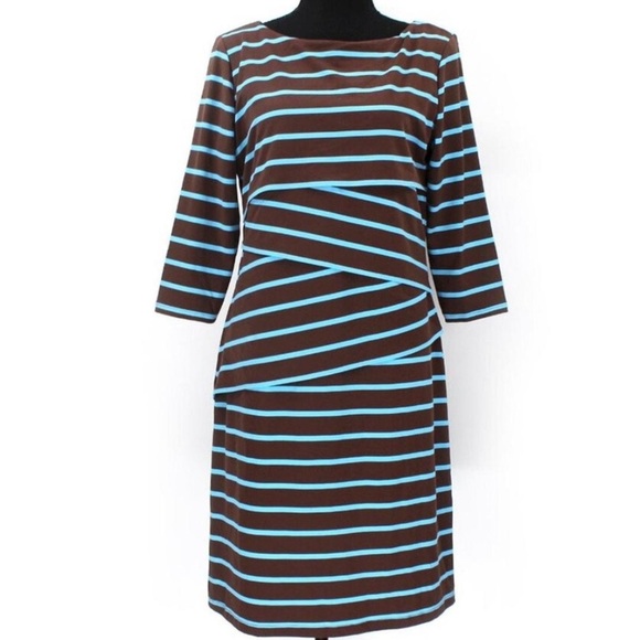 J. McLaughlin NicolaCloth Dress Stripes Tiered Layered Size medium
